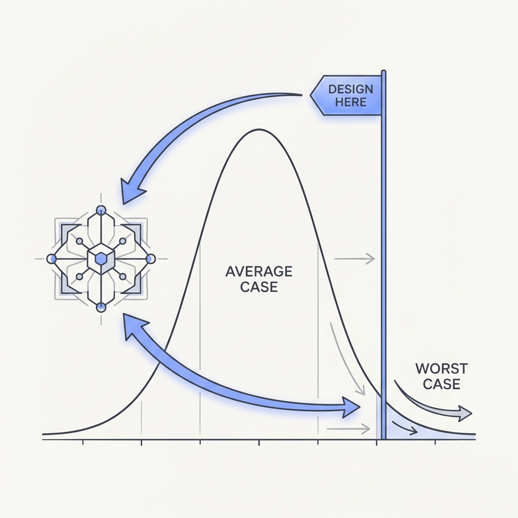 Diagram explaining Design for the Worst Case