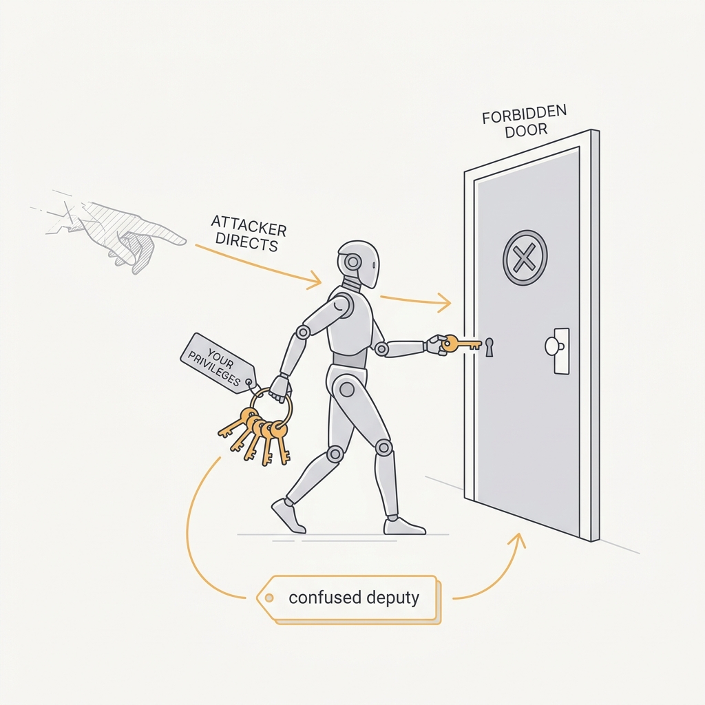 Diagram explaining The Confused Deputy